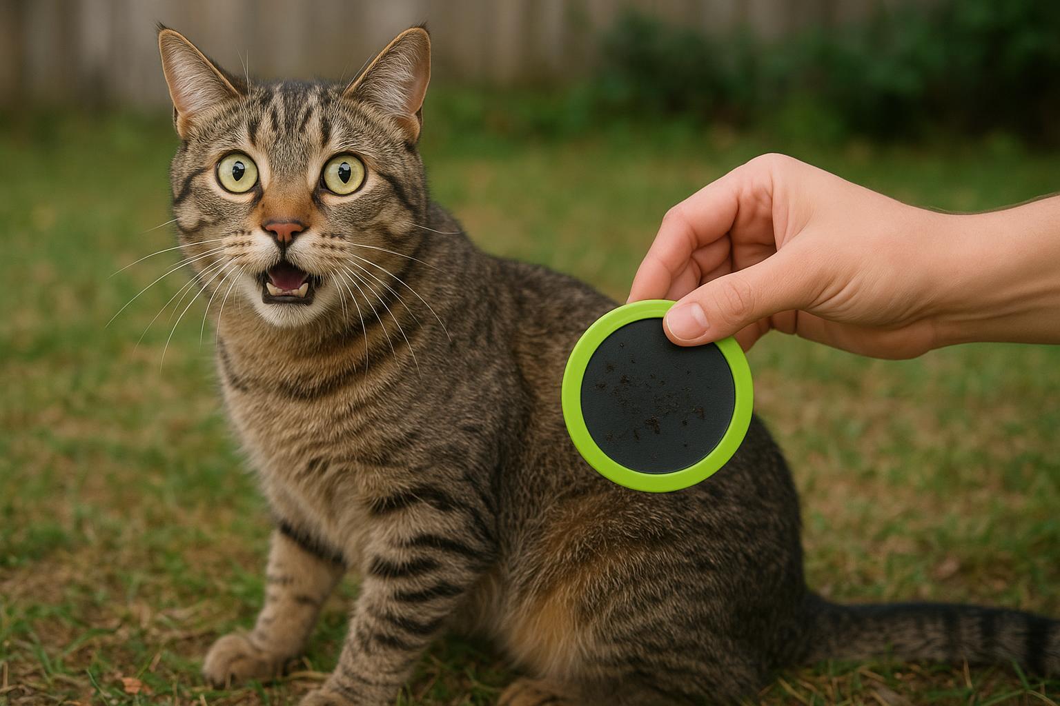 Flea Indicator Reveals Flea Dirt On Cats In The Yard